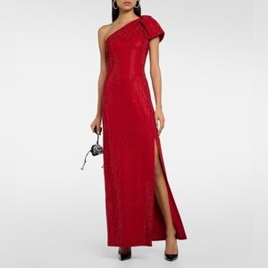 NWOT Roland Mouret Diamanté-Embellished One-Shoulder Bow Evening Gown